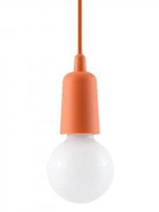 Подвесной светильник RENE 1 оранжевого цвета с длинным ПВХ-кабелем, стиль лофт, E27, NICE LAMS Nice Lamps