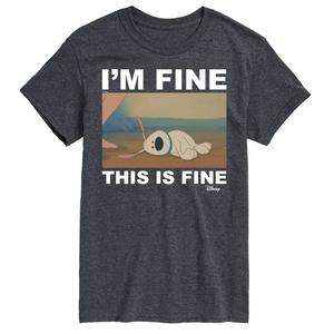 Футболка Princess Big & Tall I'm Fine This Is Fine с цветком Disney, серый