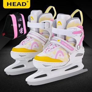HEAD Детские регулируемые коньки для фигурного катания W20 Pink White Yellow + сумка для коньков, размер S (26-31)