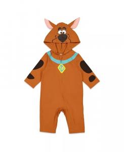 Мальчики Warner Bros. Zip Up Косплей Комбинезон Хвост Scooby Doo, коричневый