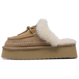 Женские сандалии с закрытым носком, бахромой и износостойкими ворсистыми материалами из ЭВА, каштанового цвета TASMAN AUS, Chestnut