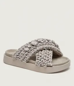 Тапочки из плетеных камней Inuikii, серый