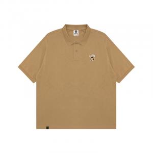 Хлопковая поло от A Bathing APE Aape, коричневый