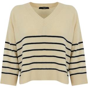 Джемпер Weekend Max Mara с v-образным вырезом и полосками WEEKEND MaxMara, экрю