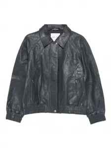 Кожаное пальто Samsoe Samsoe, синий