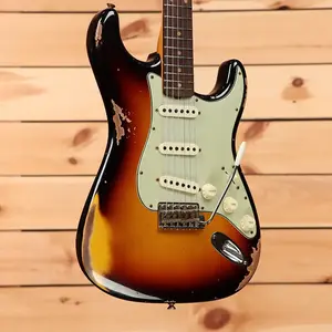 Fender Custom Shop 1961 Stratocaster Heavy Relic - Супер выцветший стареющий 3-тоночный сунбург-CZ582867