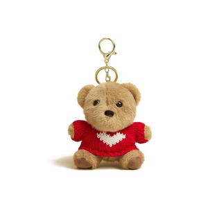 Свитер с сердечками брелок Blush Bear, очаровательная мягкая кукла плюшевый кулон высота 10см X3COMMUNE, красный