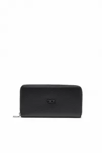 Мужской длинный кошелек из коровьей кожи с логотипом D Diesel, цвет Black