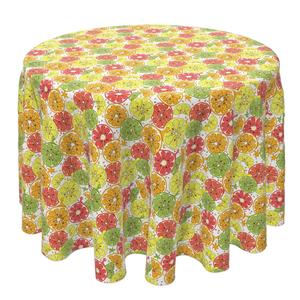 Круглая скатерть, 100% хлопок, 60 круглых дюймов, сочные цитрусовые ломтики