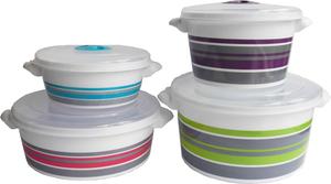 Набор кастрюль Tredoni для микроволновой печи с вентиляционной крышкой, 4 шт, мультиколор