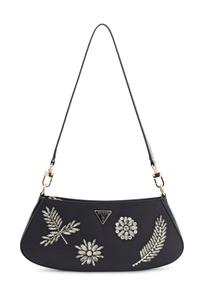 Сумка Guess ELSIE JEWEL-APPLIQUÉ SCHULTERT, Schwarz/Black