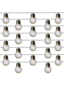 Marelida Светодиодная гирлянда на солнечных батареях с 20 хрустальными шарами, датчиком освещенности, длина: 3,8 м, прозрачная