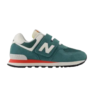 Кроссовки 574 Hook & Loop Little Kid Wide 'New Spruce', зеленый