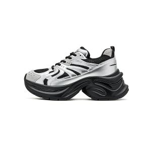 HARSON Женские низкие массивные кроссовки Silver Black, цвет Silver Black