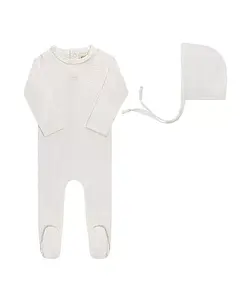 Коллекция ажурных пуговиц в форме сердца и звезды унисекс - комбинезон и чепчик - для малышей Ely'S & Co., белый