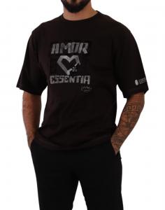 Элегантная бордовая футболка L'Amore с круглым вырезом Dolce & Gabbana