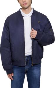 GUESS мужская ветровка John Bomber с капюшоном, Navy Sea Multi