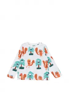 Лонгслив с принтом белки Stella Mccartney Kids, белый