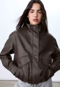 Куртка из искусственной кожи Stradivarius, Dark Brown