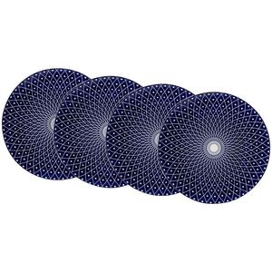 Набор из 4 обеденных тарелок Royal Reiko бело-голубого цвета, диаметр 26,5 см Ritzenhoff Breker, белый/синий