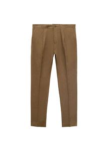 Узкие брюки со складками спереди MANGO MAN Salerno, хаки