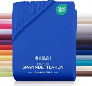 Простыня на резинке из микрофибры 160x200, цвет Королевский синий Carpe Sonno