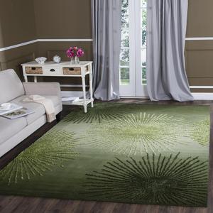 SAFAVIEH Soho Collection ковер 252 x 336 см - Green & Multi, ручной работы Starburst шерсть и вискоза, идеально для помещений с высокой проходимостью в гостиной, спальне (SOH712G)