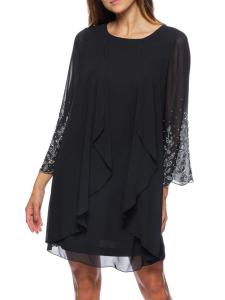 Платье с декоративными оборками Marina, черный