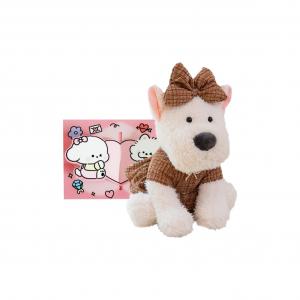 3D открытка с плюшевой куклой Chanel в виде вест хайленд уайт терьера высотой 25см/35см/45см Mise, коричневый