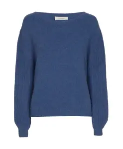 Свитер с круглым вырезом из шерсти альпаки Marie Mãro, синий