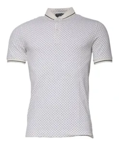 Белая футболка-поло в горошек с воротником Dolce & Gabbana, белый