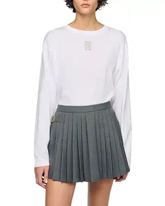 Футболка с длинным рукавом Ezrane с вышивкой Sandro, белый