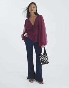 Джинсы River Island Petite Petite расклешенные из денима темного цвета