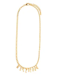 Ожерелье с логотипом в виде звеньев цепи Moschino, золотой