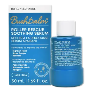 Успокаивающая сыворотка Roller Rescue с AHA/BHA кислотами от вросших волос и раздражений. Bushbalm, Refill