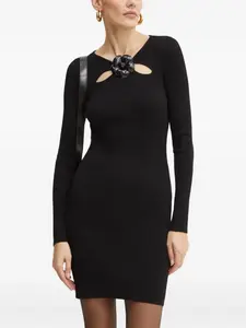 Платье мини с вырезами и аппликацией Simona Corsellini, черный