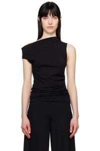Джерси-топ с открытыми плечами Dries Van Noten, черный