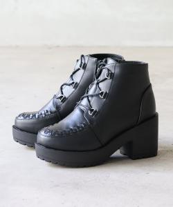 Короткие ботинки на платформе в корейском стиле, каблук 8 см, в стиле уличной моды 1640 Lovehunter, цвет All Black