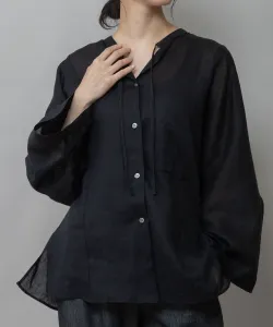 Свободная рубашка из французского льна и парусины 60-х годов