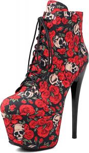 Женские ботильоны Roimaash на платформе с высоким каблуком, 124 Red