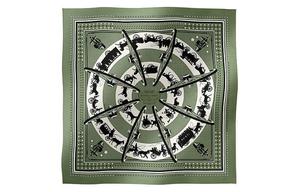 Шёлковый платок женский зелёный HERMES