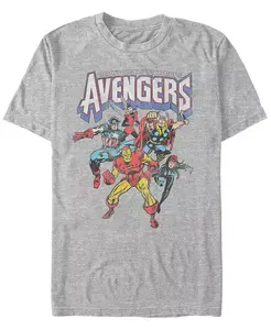 Футболка с коротким рукавом Marvel Men's Comic Collection Retro Earths Mightiest Heroes Fifth Sun, серый
