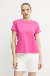 Хлопковая футболка Patrizia Pepe, розовый