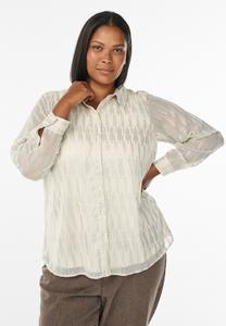 Блуза Zizzi MIT GLITZERNDEM MUSTER, Champange W. Silver/Off-White