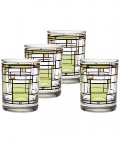 Набор из 4 бокалов для коктейля Oak Park Double Old Fashioned Frank Lloyd Wright, зеленый