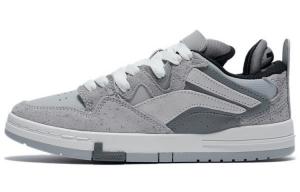 Мужские низкие скейтбордные кроссовки LiNing Wei Wu PRO с противоскользящим и износостойким покрытием, легкие, микрокристаллического серого цвета