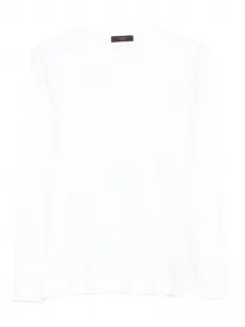 Хлопковая футболка с длинными рукавами Zanone, белый