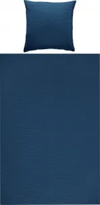 Постельное белье "Детройт" темно-синее 1x 155x220 см + 1x 80x80 см REDBEST