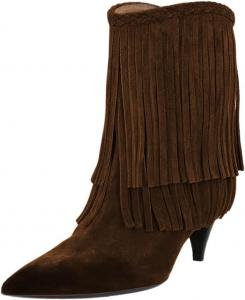 Женские ботильоны FOWT с кисточками, заостренным носком и каблуком-лодочкой, на молнии, удобные, зимние, для вечеринок, размеры 4-16 US, Deep Brown