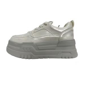 AQUASCUTUM Серебряные низкие скейтерские кроссовки для женщин с эффектом увеличения роста, цвет Silver